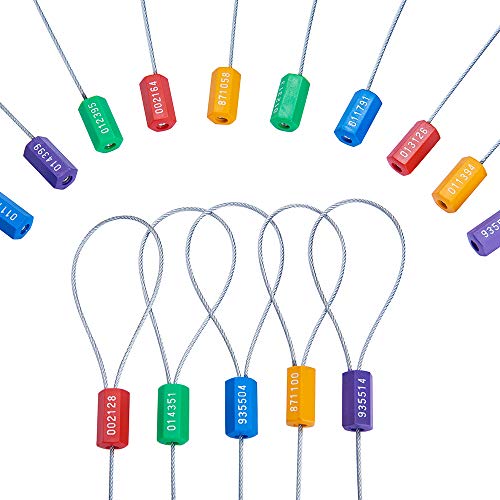 Tamper Proof Steel Numbered Shipping Seals 200pcs (5 Colors) - size: 200 Pack