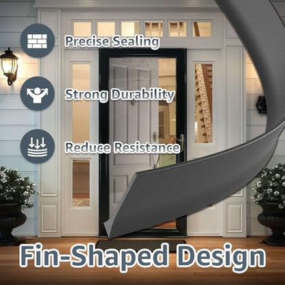 2Pcs Replacement for Andersen Storm Door Botton Sweep Fin Weatherstrip - color: Black