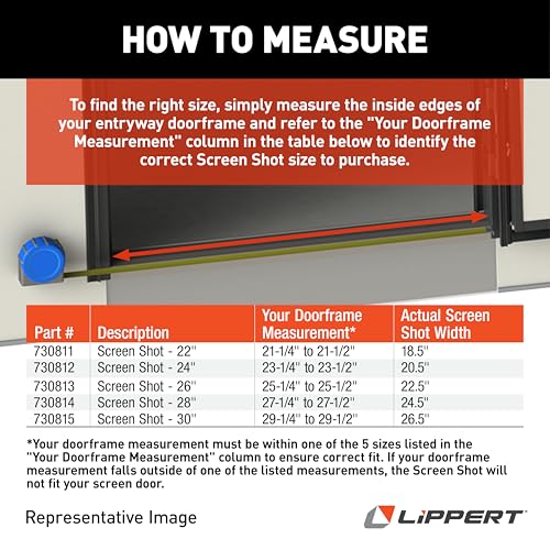 Lippert Screen Shot Automatic RV Screen Door Closer, 30", Compatible with Lippert Entry Doors Only, Easy DIY Installation, Hardware Included, 1-Year Warranty - 730815 - size: 30 Inch