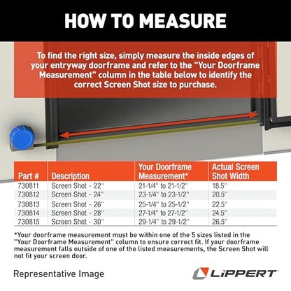 Lippert Screen Shot Automatic RV Screen Door Closer, 30", Compatible with Lippert Entry Doors Only, Easy DIY Installation, Hardware Included, 1-Year Warranty - 730815 - size: 30 Inch