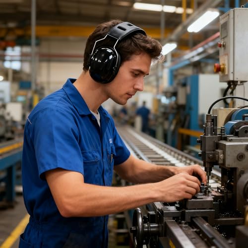 Hearing Protection Ear Muffs for Noise Reduction - color: Black