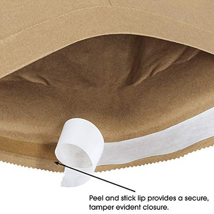 Aviditi Kraft Self-Seal Padded Mailers, #1, 7 1/4" x 12", Kraft Brown, Peel and Seal Closure, Fiber Cushioned Envelopes for Protecting Items During Shipping and Mailing, Case of 25 - color: Kraft