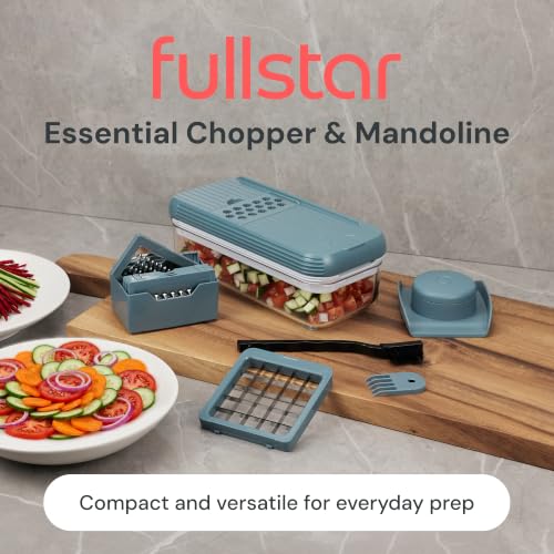 Fullstar Essential Vegetable Chopper & Mandoline Slicer 8-in-1 Kitchen Tool - color: Blue