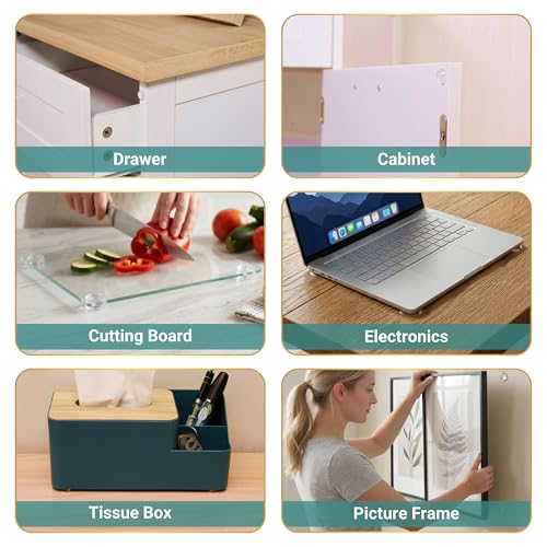 Cabinet Door Bumpers 104 Pcs, Clear Self Adhesive Silicone Pads - size: 104 Pcs