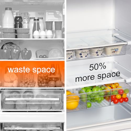 Fridge Drawer Organizer, 2" Height x 8.66" Width, Shallow - size: 2" Height x 8.66" Width