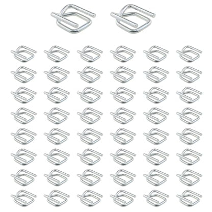 50PCS Strapping Buckle Metal Wire Buckle 1/2 Inch Heavy Duty Galvanised Wire Buckle for Polypropylene Strapping and Cordage and Wire Buckle