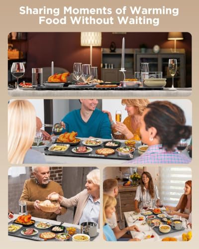 FEPPO Food Warming Mat, 35"x16" Food Warmers for Parties Buffet - color: Gray, size: 2XL Large: 35“x16"