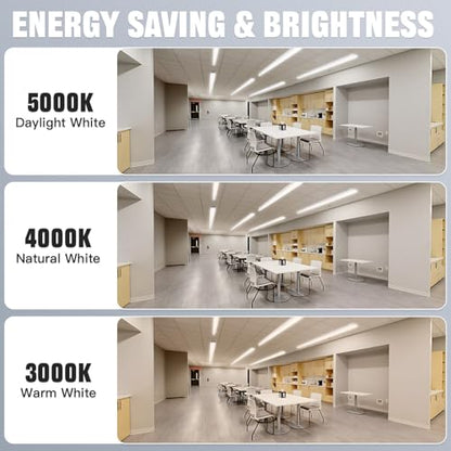 JTT 8FT LED Vapor Tight Light 120/100/80W Options, 0-10V Dimmable - 2Pack - size: 8FT (2-Pack)