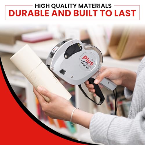 Perco Plus 1-Line Price Marking Gun with Labels Kit - Compares to Monarch 1131-01 Band Includes 1-Line 8-Character Band Price Labeler Gun, 9,000 Blank White Labels, a Label Scraper, and an Extra Inker - style: Price Gun Kit