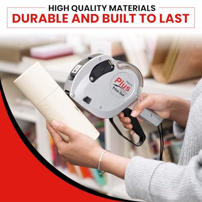 Perco Plus 1-Line Price Marking Gun with Labels Kit - Compares to Monarch 1131-01 Band Includes 1-Line 8-Character Band Price Labeler Gun, 9,000 Blank White Labels, a Label Scraper, and an Extra Inker - style: Price Gun Kit