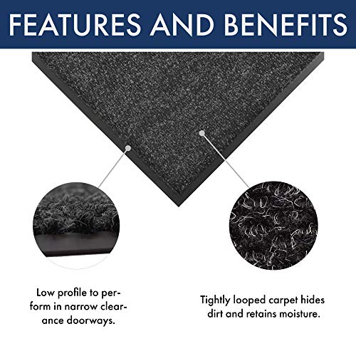 Notrax Polynib Entrance Matting 3 Ft x 5 Ft Charcoal, 136 - color: Charcoal, size: 3' x 5' (Rectangular)