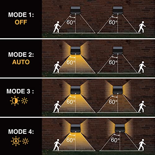 AURAXY Solar Motion Sensor Security Lights Outdoor, Bright Waterproof LED Lights, Wireless Solar Wall Light to Protect Your Home for Front Door Yard Backyard Garage Porch Fence - size: 2 Pack