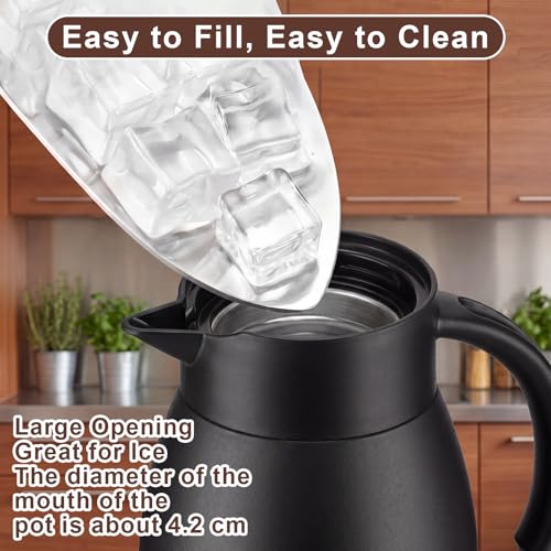 Norme 2 Pcs Thermal Coffee Carafe Creamer, Black, Silver, 17 oz - color: Black, Silver, size: 17 oz