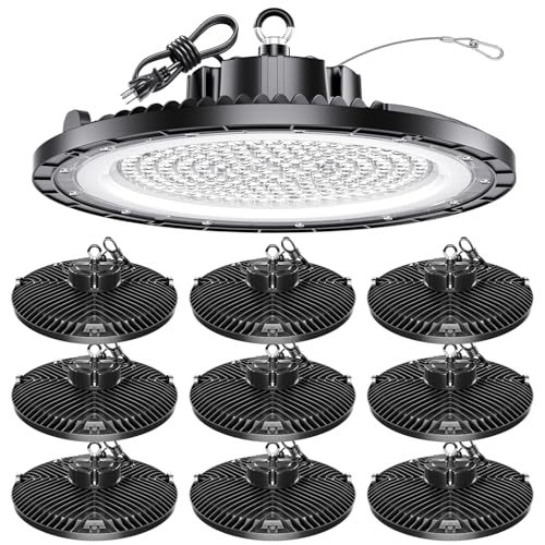 UFO High Bay Light 200W 5000K 30000LM 150LM/W 10 Pack (Eqv.800W MH/HPS)