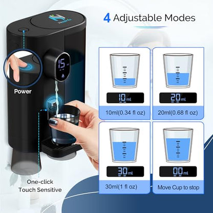 Automatic Mouthwash Dispenser for Bathroom: 20.3Oz Mouth Wash Dispensers with Magnetic Cup Holder, 4 Levels, Wall Mounted, Electric Auto Mouthwash Dispenser for Kids Adults (Black) - color: Black