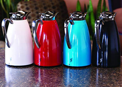 Service Ideas Classy Carafe, Vacuum Insulated, 33.8oz, Stainless Steel - color: Blue
