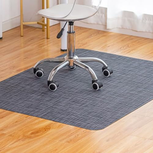 Baroyal Office Chair Mat for Hardwood Floor, Anti-Slip PVC, 45 x 53 Inch - color: Cool Grey, size: 45" x 53"
