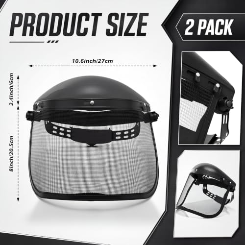 Sabary Safety Face Shield with Mesh Visor for Men, Black,White - color: Black,white