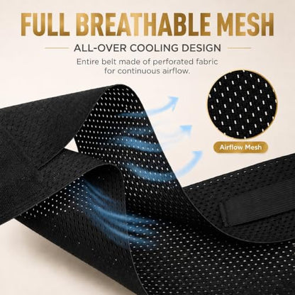 Breathable Mesh Back Brace for Daily Wear, Unisex Dual‑Layer Lumbar Support - size: M(Waist:30.7"-42.1")