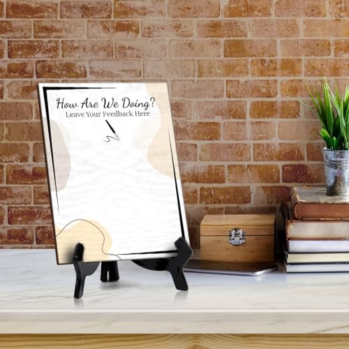 How Are We Doing? Leave Your Feedback Here 6x8 Dry Wipe Table Sign Easy Installation | Restaurant & Bar | Customer Input | No Pen Included - style: How are We Doing?
