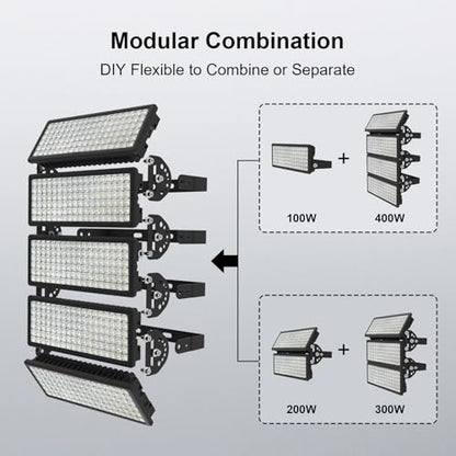 1000W LED Stadium Lights Outdoor, 2Pack 500W Arena Flood Light - size: 100W-10Pack
