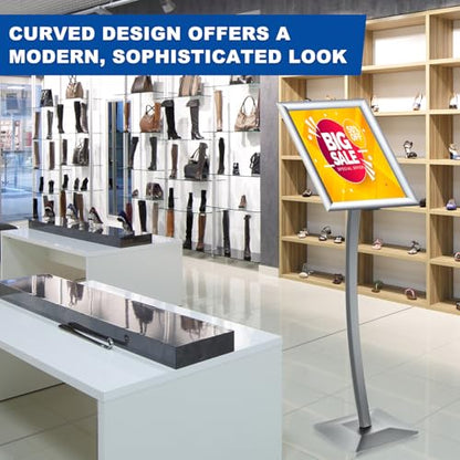 Yaocom 11 x 17 Inches Aluminum Floor Sign Stand Poster Holder, Silver - color: Silver, size: 11 x 17 Inches