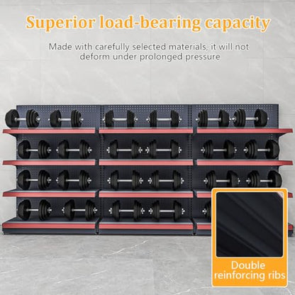 5-Tier Retail Gondola Shelving Unit with 15 Hooks, Heavy Duty Adjustable Store Display Rack, Metal Gondola Shelf for Grocery, Convenience Store, Liquor & Retail Shop(LxWxH 48x17x53in) - size: LxWxH 48x17x53in