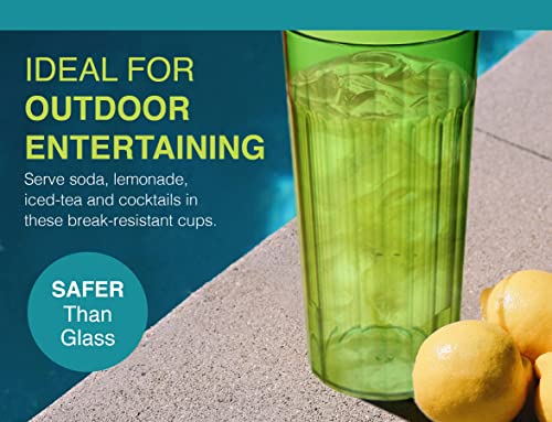Arrow 30 oz Plastic Tumblers - 6 pk (Blue, Green & Pink) - Break-Resistant Drinking Glasses for Indoor & Outdoor Use - Dishwasher Safe - BPA Free - Made in USA - color: Rainbow, size: 30 fl oz