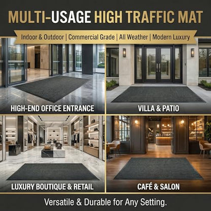 3x10 FT Extra Long Dirt Trapping Entrance Mat for High Traffic Area(Gray) - color: Charcoal Gray, size: 3'3" x 9'10" (Rectangular)