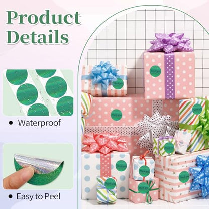 1.5 Inch Thermal Labels,Holographic Circle Direct Thermal Stickers,for Address Design DIY Logo Business(300 pcs/Green dots) - color: Green Dots, size: 1.5 inch