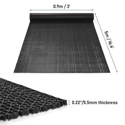 jxgzyy Commercial Drainage Mat Non Slip Floor Matting 3'x16.4', Black - color: Black, size: 196.8"L x 36"W x 0.2"Th