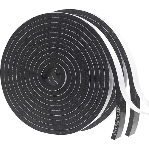 Storystore Foam Insulation Tape Self Adhesive, 1In x 3/8In x 33Ft Weather Stripping for Doors and Windows, Sound Proof Soundproofing Door Seal, Weatherstrip, Air Conditioning Seal Strip - size: 1In x 3/8In x 33Ft