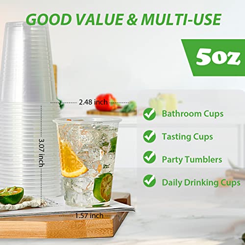 Lilymicky 500 Pack 5 oz Disposable Plastic Cups, 5 oz Clear Plastic Tumbler - style: 5 oz