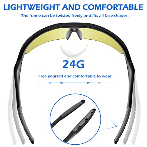 OXG 6 Pack Tinted Safety Glasses for Men Women, ANSI Z87.1 Eye Protection - color: Yellow