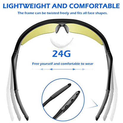 OXG 6 Pack Tinted Safety Glasses for Men Women, ANSI Z87.1 Eye Protection - color: Yellow
