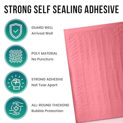 Levex - #0 6" x 10" [100 Pack] Pink Poly Bubble Mailers, Padded Envelope Mailers, Packing Envelope & Mailing Bags for Shipping - color: Pink, size: #0 - (6" x 10")