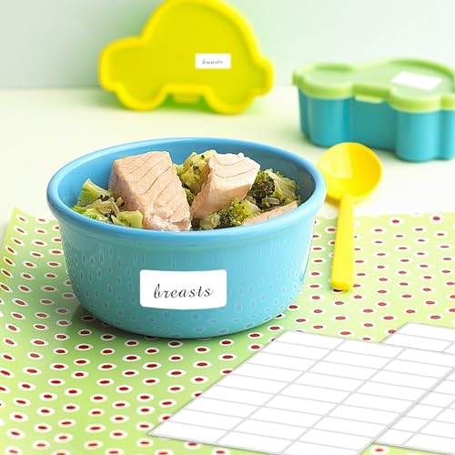 Removable Freezer Labels, Date Label 1x2 Inch Food Storage Stickers, Waterproof Oil Resistant Easy Clean Leaves no Residue 300 Total Per Roll,2 Rolls (Pack of 2) - color: White, size: 1×2 inch-2 rolls (Pack of 2)