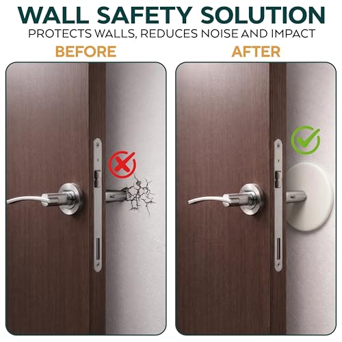 Door Knob Wall Protector 3.15 Inch 4 Pack White Silicone Pads - size: 3.15 inches Pack 4