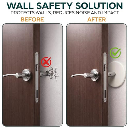 Door Knob Wall Protector 3.15 Inch 4 Pack White Silicone Pads - size: 3.15 inches Pack 4