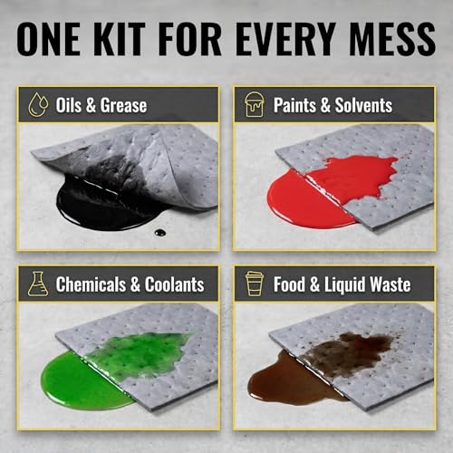 FlashDry Portable Universal Spill Kit Bag, Hazardous Clean Up Kit - 2 Kits - size: 2-Pack, style: No Absorbent