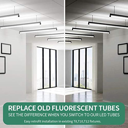 TRLIFE 4FT LED Light Bulbs, T8 4 FT LED Tube Lights 28W 6000K Cool White, 3360 Lumens Dual Row LEDs Replacement for 4FT Fluorescent Fixture, Clear Cover, Ballast Removal, Dual-end Powered(25 Pack)