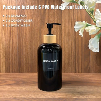 Shampoo and Conditioner Dispenser for Bathroom, Shower Soap Bottles Black - color: Black