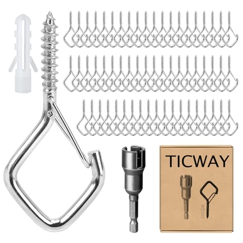 105 Pcs 304 Stainless Steel Ceiling Hooks for Plants, Locking Clip - size: 105