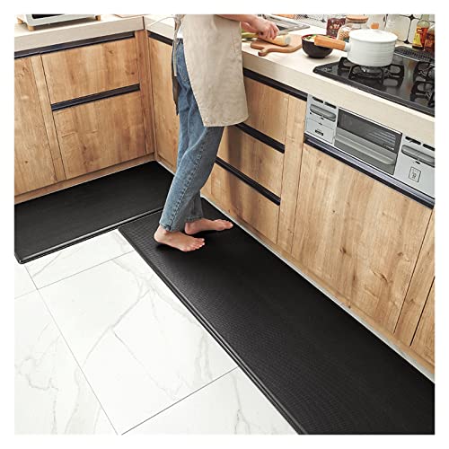 VXHCS 7/10" Extra Thick Anti Fatigue mats for Kitchen Floor, 19.7“x47.6 Standing Desk Mat Ergonomic Waterproof Mat, for Home, Office, Laundry, Black