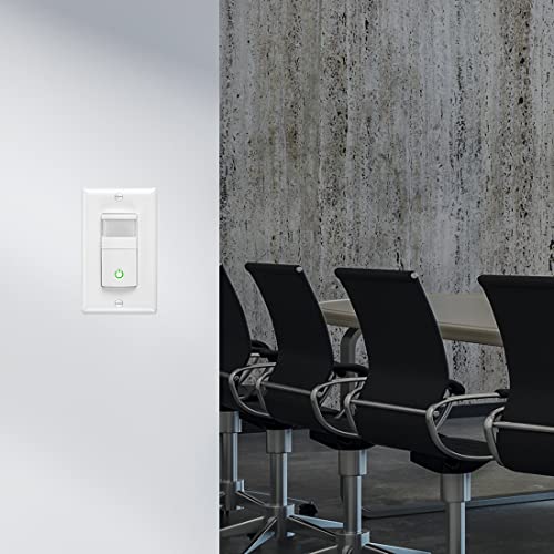 Maxxima Occupancy Vacancy Motion Sensor PIR Wall Switch, 3-Way/Single Pole