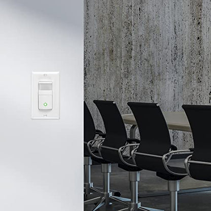 Maxxima Occupancy Vacancy Motion Sensor PIR Wall Switch, 3-Way/Single Pole
