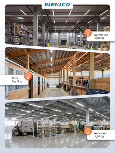 Upgrade Super Bright 6 Pack 60W LED Shop Lights 4FT 9000LM 5000K for Shop - size: 4FT-6PACK