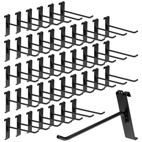 60 Pack Grid Wall Display Hooks, Metal Gridwall Accessories for Retail Stores, Trade Shows, Art and Craft Displays (Black, 6 Inch) - color: Black, size: 6 Inch