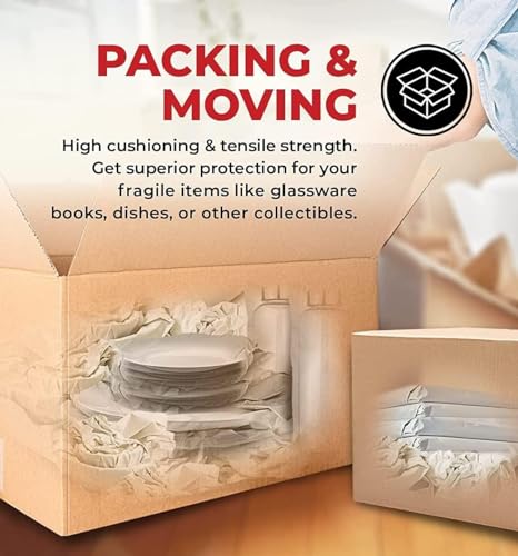 1 Roll Packing Paper for Moving 15in*165ft Newsprint Paper for Packing, Packaging Paper for Moving Supplies, Newspaper Paper for Moving Wrapping Fragiles, Packing Moving Materials