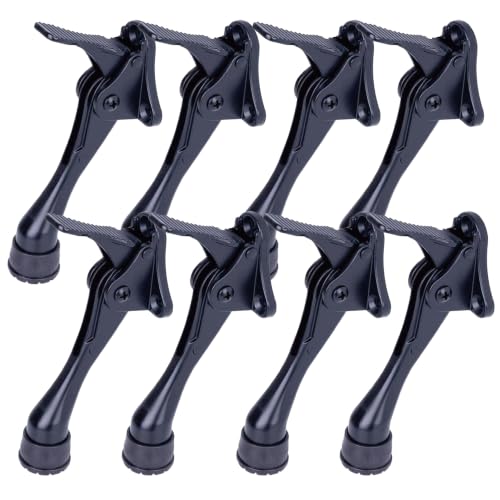 HASHI 4 Inch Kickdown Door Stopper, Adjustable Step-On (Black, 8 Pack) - color: Black, size: 4 INCH X 8 PACK
